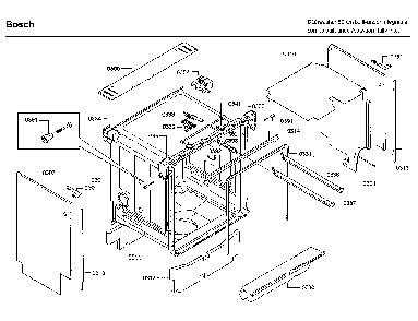 Cabinet Diagram and Parts List for SHV9PT53UC 82 Bosch Dishwasher