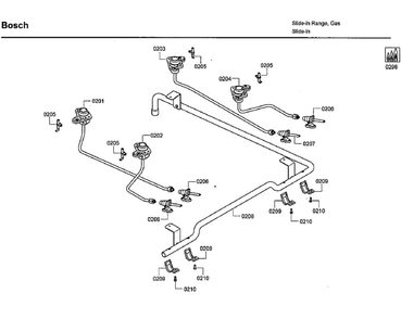 Valves Diagram and Parts List for HDI7282U 09 Bosch Range