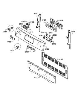 Control Panel Diagram and Parts List for HES5053U 05 Bosch Range