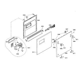 Door Assy Diagram and Parts List for SHI66A05UC 14 Bosch Dishwasher