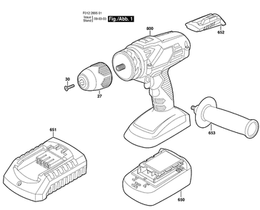 Bosch 2895 (F012289503) Diagram and Parts List for 2895 F012289503 Bosch Cordless Drill