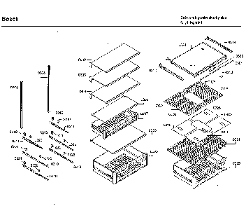 Drawer & shelf Diagram and Parts List for B30IR800SP 01 Bosch Refrigerator