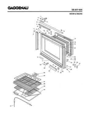03 - DOOR & RACKS Diagram and Parts List for EB877-620  Bosch Range