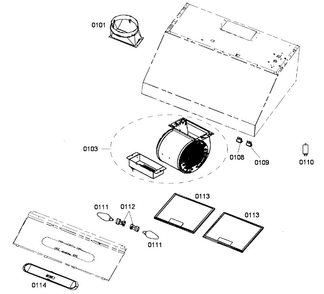 Range Hood Diagram and Parts List for DPH30652UC 01 Bosch Range Hood