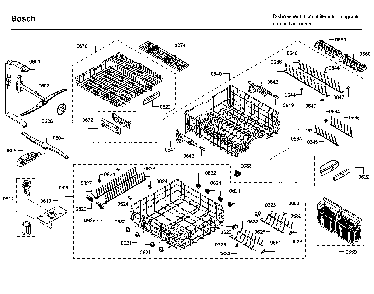 Baskets Diagram and Parts List for SHX88PW55N 01 Bosch Dishwasher