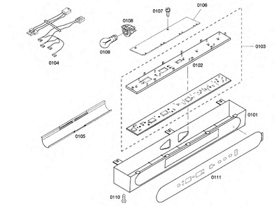Control Panel Diagram and Parts List for KBUDT4275E 01 Thermador Refrigerator