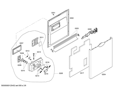 Diagram 2 Diagram and Parts List for SHE44C06UC-46  Bosch Dishwasher