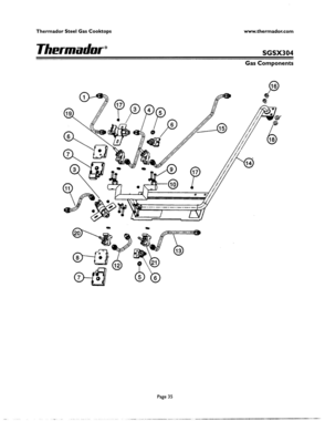34 - GAS COMPONENTS Diagram and Parts List for SGSX304ZB  Bosch Range