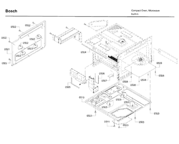 Panel Asy Diagram and Parts List for HMD8053UC 01 Bosch Microwave