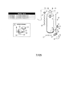 Water Heater Diagram and Parts List for 153336762  Kenmore Water Heater