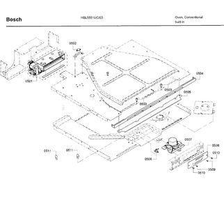 Latch Asy Diagram and Parts List for HBL5551UC 03 Bosch Wall Oven