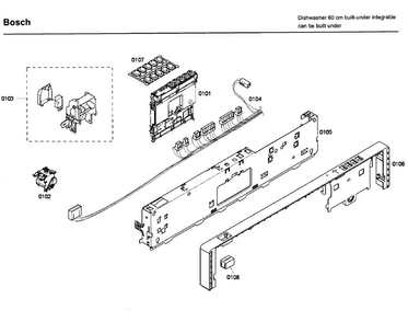 Control Panel Diagram and Parts List for SHX43C02UC 53 Bosch Dishwasher