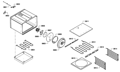 Oven Assy Diagram and Parts List for PRD366EPG-01  Thermador Range