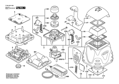 Section 1 Diagram and Parts List for ALH-EU F034K61A00 Bosch Laser Level