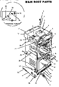 Main Body Parts Diagram and Parts List for MSC224S  Thermador Range