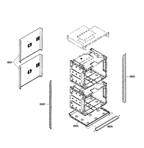 Cabinet Assy Diagram and Parts List for HBL5620UC 03 Bosch Wall Oven
