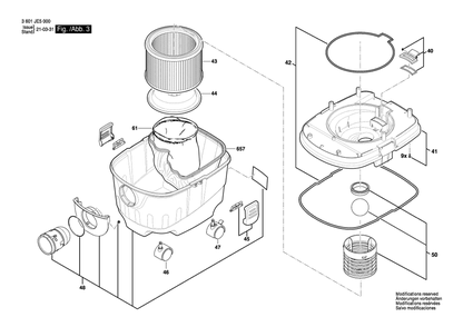 Part Location Diagram of 1619PA7316 Bosch Filter Holder