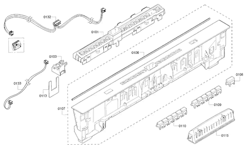 Control Panel Diagram and Parts List for SHP65TL5UC 02 Bosch Dishwasher