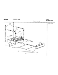 Support Assembly Diagram and Parts List for HES232U 01 Bosch Range