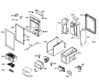 Dispenser Diagram and Parts List for T18ID80NRP 41 Thermador Freezer