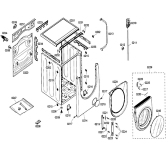 Cabinet Diagram and Parts List for WFMC6401UC 07 Bosch Washer