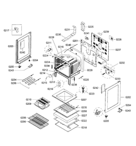 Oven Assy Diagram and Parts List for HES3053U 03 Bosch Range