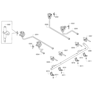 Manifold Diagram and Parts List for HGS7282UC 08 Bosch Range