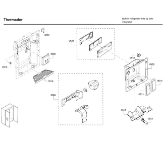 Dispenser Asy Diagram and Parts List for T42BD820NS 10 Thermador Refrigerator