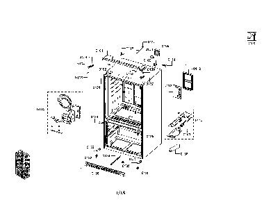 Cabinet Diagram and Parts List for B26FT50SNS 01 Bosch Refrigerator
