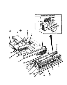 Burner Box And Control Panel Diagram and Parts List for GSC30CVWC  Thermador Range
