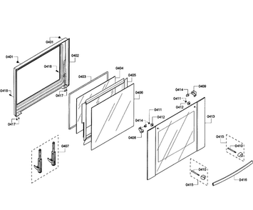 Door Upper Diagram and Parts List for HBL3550UC 09 Bosch Wall Oven