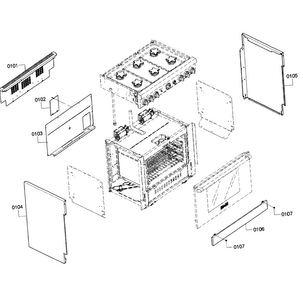 Main Assy Diagram and Parts List for PRD366GHC 09 Thermador Range
