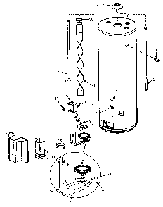 Replacement Parts Diagram and Parts List for 153334451  Kenmore Water Heater