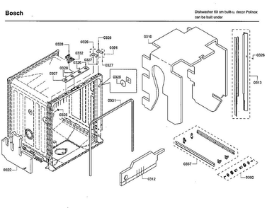 Frame Diagram and Parts List for SHS5AVF6UC 01 Bosch Dishwasher