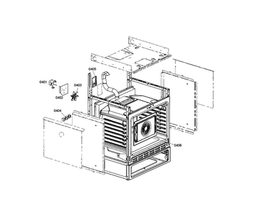 Cabinet Diagram and Parts List for HDS7022U 01 Bosch Range