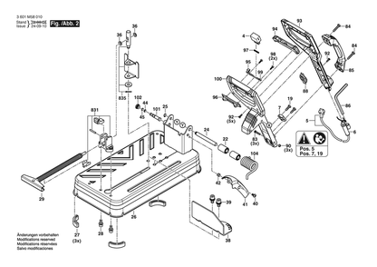 Figure 3 Diagram and Parts List for 3601M58010 GCO15-14 Bosch Circular Saw