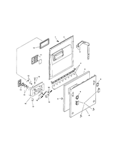 Door Assembly Diagram and Parts List for SHI6805UC 11 Bosch Dishwasher