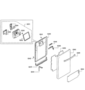 Door Assy Diagram and Parts List for SPX5ES55UC 23 Bosch Dishwasher