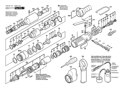 Section 1 Diagram and Parts List for 0607661102  Bosch Wrench