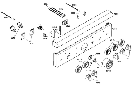 Control Panel Diagram and Parts List for PRD304EG 02 Thermador Range