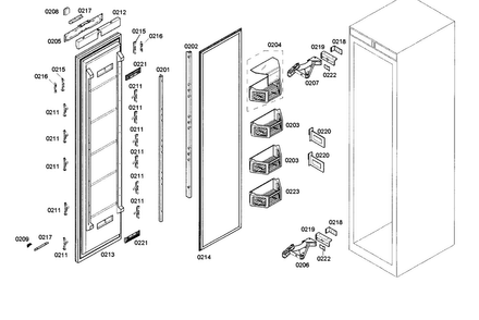 Door Assy Diagram and Parts List for T24IR70NSP 23 Thermador Refrigerator