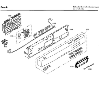 Control Panel Diagram and Parts List for SHE66C02UC 36 Bosch Dishwasher