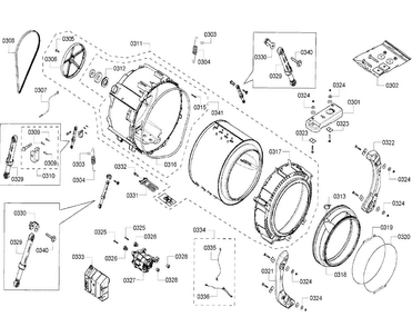 Drum Diagram and Parts List for WFVC6450UC 24 Bosch Washer