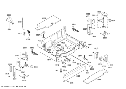 Diagram 5 Diagram and Parts List for SHX46A06UC-26  Bosch Dishwasher