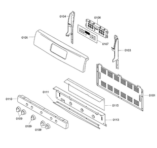 Control Panel Diagram and Parts List for HGS5053UC 04 Bosch Range