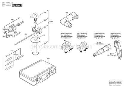 Page B Diagram and Parts List for GBH2-24DSR 0611218734 Bosch Demolition Hammer