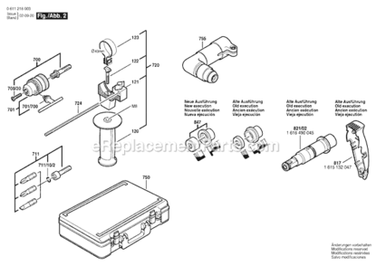 Page B Diagram and Parts List for GBH2-24DS 0611218034 Bosch Demolition Hammer