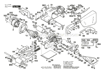 Page A Diagram and Parts List for GBS100A 0601276903 Bosch Belt or Drum Sander