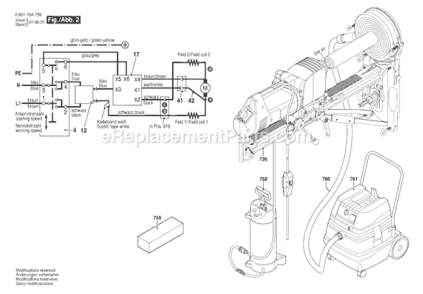 Page B Diagram and Parts List for GDB2200WE 060118A739 Bosch Electric Drill
