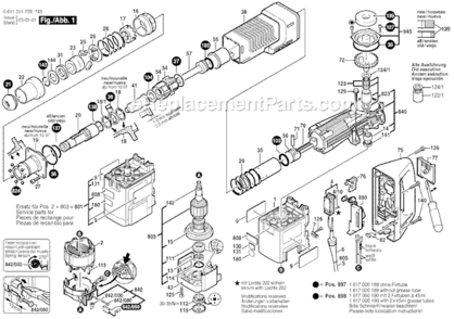 Part Location Diagram of 1618601019 Bosch Tile Chisel 80X300 mm